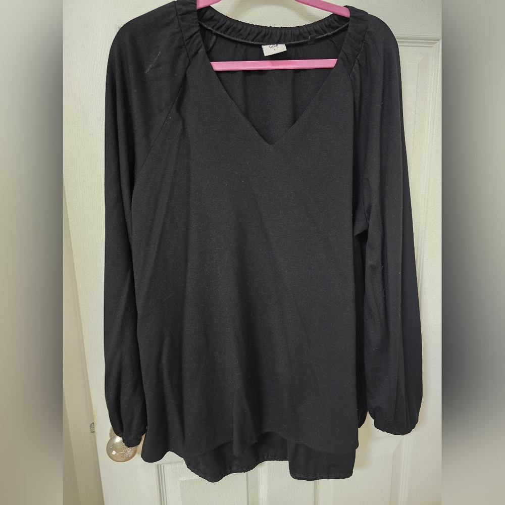 Cabi Long sleeve Black Blouse